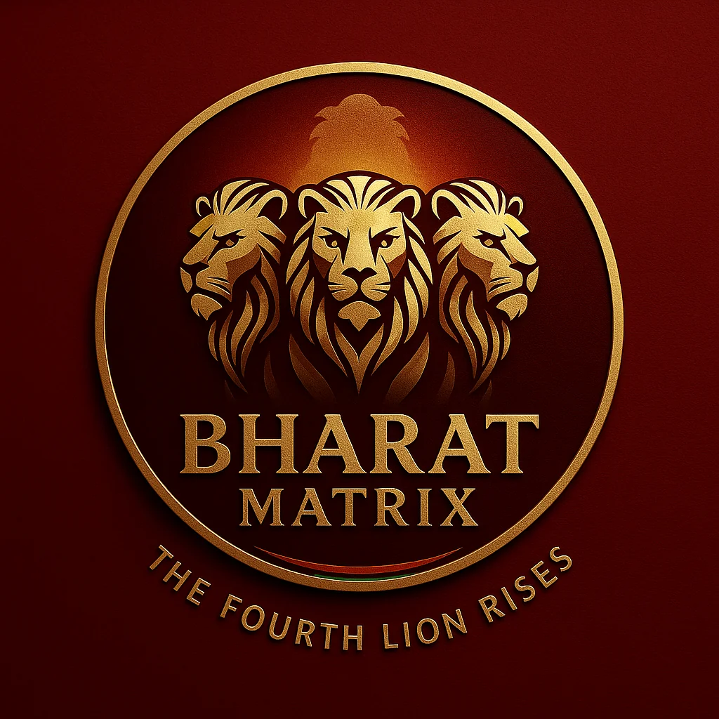Bharat Matrix lion crest — The Fourth Lion Rises
